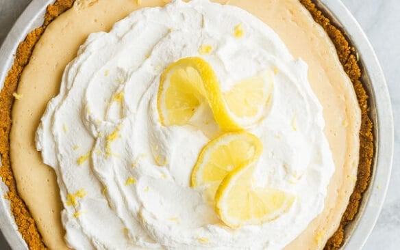 lemon icebox pie whole overhead