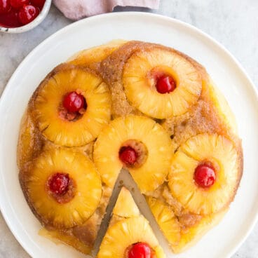 pineapple upside down cake slice