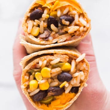 slow cooker vegetarian burrito wrapped